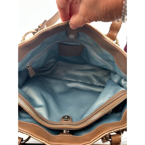 COACH Poppy Signature Glam Tote Women’s Bag Khaki Brown 19966 Retro Designer - Picture 8 of 14